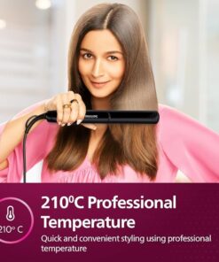 Philips India's No.1 Hair Styling Brand Selfie Hair Straightener, Minimized Heat Damage,SilkPro Care, Ceramic Plates,Smooth Shiny Straight Hair, 210°C Temp, Salon like Result | For Indian Hair, HP8302