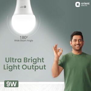 Alternative view of Orient Electric 9W High Glow LED bulb| 180-degree wide beam angle| Voltage surge protection up to 4 kV| 6500K, Cool White| B22d base| Made in India| Pack of 4