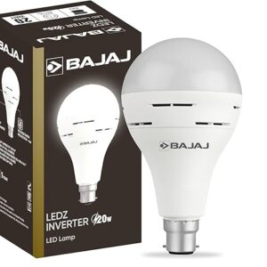 Bajaj LEDZ Inverter LED Lamp 20W B22 | 5 Star Rated | Surge Protection, Wide Voltage Range, Energy Efficient (Pack of 1, White)