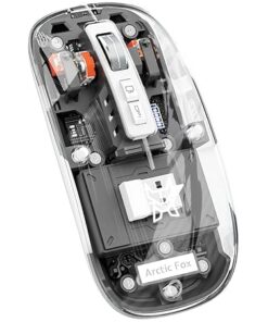 Arctic Fox Pureview Transparent Wireless and Bluetooth Rechargeable Mouse, USB Receiver,LED Battery Magic Silm for Office/PC/Mac/Laptop/Apple/ipad(Space Gray)