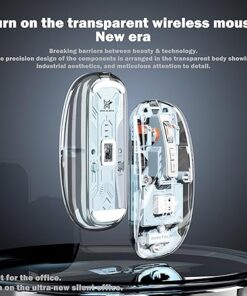 Alternative view of Arctic Fox Pureview Transparent Wireless and Bluetooth Rechargeable Mouse, USB Receiver,LED Battery Magic Silm for Office/PC/Mac/Laptop/Apple/ipad(Space Gray)