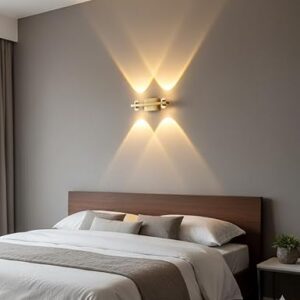 Alternative view of FILLISKA Aluminium Led Luxurious Indoor Up/Down Wall Light Warm White, Shockproof & Rustproof Alluminium Body (2Up 2 Down Gold)(2 Years Warranty)