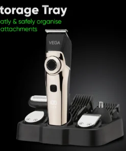 VEGA 9 in 1 Pro Multi Grooming Trimmer for Men, (VHTH-32) Trimmer 150 min  Runtime 40 Length Settings (Black)