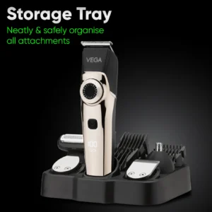 VEGA 9 in 1 Pro Multi Grooming Trimmer for Men, (VHTH-32) Trimmer 150 min Runtime 40 Length Settings (Black)