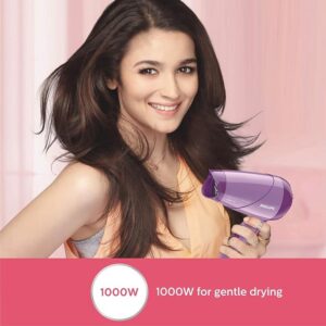 Philips India's No.1 Hair Styling Brand -Hair Dryer 1000W |Blow Dry for Men & Women | 2 Heat Settings| ThermoProtect tech |Travel-Friendly, Quick Dry, Frizz Control | For Indian Hair |HP8100/46 Purple