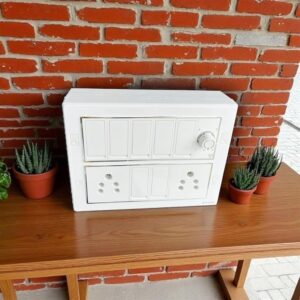 Alternative view of 12 Modular Switch Board with 7 Switches, 2 Multi Sockets & 1 Fan Regulator | White Silver Line Gang Box Panel | Electrical Fitting Board for Home, Office & Modular