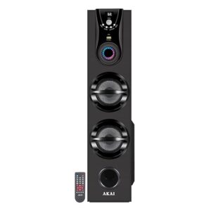 Alternative view of Akai HA-TS50 50W Bluetooth Tower Speaker Wooden Cabinet Subwoofer Echo Sound Control Full Control Remote Led Display USB FM Party Speaker Home Theatre Extreme bass Karaoke Support. (HA-TS50)
