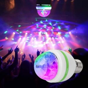 B22D 360 Degree Crystal Magic Disco Led Light Rotating Bulb Light, 3 Watts