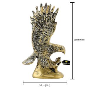 Alternative view of Brass Flying Eagle (6 inches and 550g) Statue Hawk Sculpture Decorative Handmade Garuda Statue for Home Decor Office Handcrafted Showpiece Vastu Gift Item (Golden), Bird