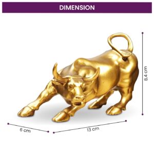 Alternative view of DecorTwist® Wall Street Golden Bull Statue (3.3 Inch, 317 gram) | Resin Bull Sculpture Decorative Showpiece Animal Figurines for Home Decor, Tabletop, Offices, Christmas, Gifting Item