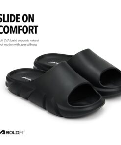 Boldfit Sliders for Man, Eva Foam Men Sliders Slippers, One-Piece Comfort Men Slides with Shock-Absorbing, Soft Cushioning, Water-Resistant & Odor-Free for Beach, Travel, Everyday Wear Flip Flops