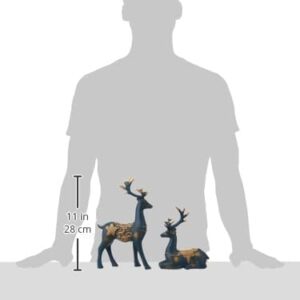 Alternative view of Amazon Basics Creative Resin Golden Reindeer Sculptures | Beautiful Home Decor Handicraft Resin | Elevates Energy of Your Room (Pack of 2, Blue)