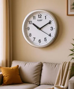Kadio Analog 20 cm X 20 cm Wall Clock (White, With Glass, Standard)