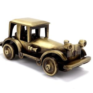 Two Moustaches Brass Vintage Motor Car Showpiece Figurine Statue for Home, Brass Antique Showpieces for Home, Standard, Pack of 1
