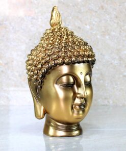 Alternative view of ESPLANADE Buddha Head Show Piece For Home Decor|Antique Buddha Face Statue For Room Decor|Office Table Decorative Item|Resin Gautam Buddha Idol & Figurine For House Warming Gifts|Golden,9 Inch