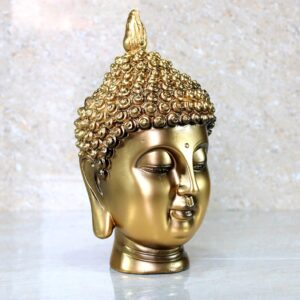 Alternative view of ESPLANADE Buddha Head Show Piece For Home Decor|Antique Buddha Face Statue For Room Decor|Office Table Decorative Item|Resin Gautam Buddha Idol & Figurine For House Warming Gifts|Golden,9 Inch