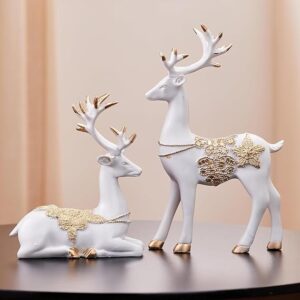 Alternative view of Amazon Basics Creative Resin Golden and White Reindeer Sculptures | Beautiful Home Decor Handicraft Resin | Elevates The Energy of Your Room (Pack of 2, White and Golden)