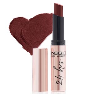 INSIGHT 24 Hrs Non-Transfer Matte Lipstick | Lightweight, Highly Pigmented, Long Wear | Kiss Proof & Smudge Proof | With Vitamin E & Jojoba Oil | Vegan, Toxin Free | Shade 11 - Red Seeker (3g)