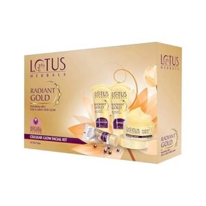 Alternative view of Lotus Herbals Radiant Gold Cellular Glow 5 in 1 Facial Kit | With 24K Gold leaves | For Natural Golden Glow Skin | For Women & Men | All Skin Types |170g