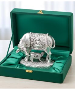 Alternative view of 999 Pure Silver Plated Kamdhenu Cow Idol | 2.5 inch Vastu Home Decor for Pooja Room & Mandir | Symbol of Prosperity & Abundance | Ideal Religious & Spiritual Gift