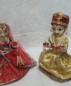 Alternative view of 12 Inch Rajasthani Wooden Isar Gangaur Idol | Traditional Handcrafted Isar MATA Statue for Pooja, Home Temple, Festival Decoration, Cultural Gift | Wooden Ethnic God Showpiece(Yellow)