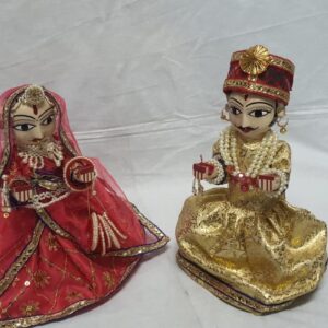 Alternative view of 12 Inch Rajasthani Wooden Isar Gangaur Idol | Traditional Handcrafted Isar MATA Statue for Pooja, Home Temple, Festival Decoration, Cultural Gift | Wooden Ethnic God Showpiece(Yellow)