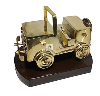 Brass Antique/Vintage Jeep/Car with Woden Base 22 cm