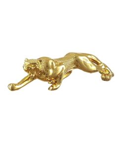 TIED RIBBONS Golden Panther Jaguar Leopard Sculpture Showpiece Animal Figurines Statue (Resin, 4 cm x 18 cm) Decorative Item for Home Decor Living Room Office Table Decoration Gifting