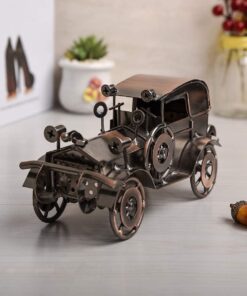Metal Antique Vintage Car Model Vehicle Bronze Toys for Birthday Gift Bar Home Decoration Classic Metallic Collection Set Steam Engine Train Jeep Decorative Display Item%74(Ambassador)
