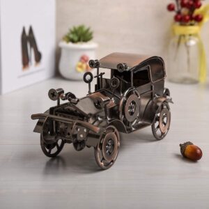 Metal Antique Vintage Car Model Vehicle Bronze Toys for Birthday Gift Bar Home Decoration Classic Metallic Collection Set Steam Engine Train Jeep Decorative Display Item%74(Ambassador)