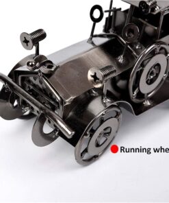 Alternative view of Metal Antique Vintage Car Model Vehicle Bronze Toys for Birthday Gift Bar Home Decoration Classic Metallic Collection Set Steam Engine Train Jeep Decorative Display Item%74(Ambassador)