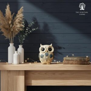 Alternative view of The Spiritual Living Owl Statue for Good Luck II Aesthetic Resin Owl Art Figure Showpiece II 3.5 Inch II Feng Shui & Vastu II Evil Eye II Showpiece for Home Decor II