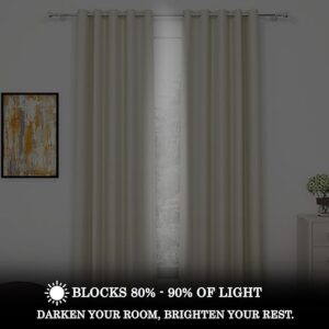 Alternative view of Story@Home 100% True Blackout Door Curtains 7 Feet Long Set of 1 | Plain Design |Room Darkening Curtain | Thermal Insulated Curtains for Living Room, Bedroom | (116 x 215 cm, Beige)