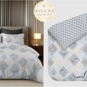 COOL VIBES- 250TC PURE COTTON   4PC AC DOHAR SET BY RISHAAN BEDDING