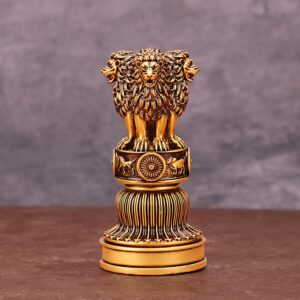 Artarium Handcrafted Ashoka Ashok Pillar Idol Pillar Statue Showpiece for Car Dashboard Home Office Decor Table Showpiece Corporate Gifting (4 Inch, Antique)