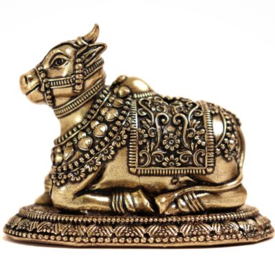 The Spiritual Living Pure Brass Nandi | 2.5 Inch - 80 Grams | Nandi Statue | Nandi Idol Small Size | Nandi Idol Brass Small | Nandi Ji Murti | Nandi for Shivling | Antique | Ideal for Gifting |