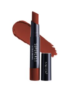 ME-ON SuperLast Matte Lipstick for Women | 24 Hrs Long Lasting | Waterproof, Smudge-Proof & Transfer-Proof | Lightweight, Cruelty-Free, High Pigment Soft Matte Finish (True Brown, 2 gm)