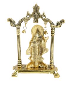 Alternative view of Collectible India Metal Gold Plated Radha Krishna Idol Sculpture Statue Figurine Decorative Showpiece for Janmashtami Home Decoration Temple and Gift (Size 7 x 5 Inches) (1 Pieces)