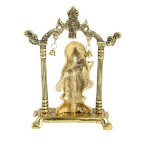 Alternative view of Collectible India Metal Gold Plated Radha Krishna Idol Sculpture Statue Figurine Decorative Showpiece for Janmashtami Home Decoration Temple and Gift (Size 7 x 5 Inches) (1 Pieces)