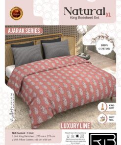 NATURAL XL Premium Ajrak Series Bedsheet by RB