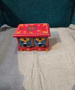 Pottery drawer organiser with hand painted work 2 drawer and 2 piece combo