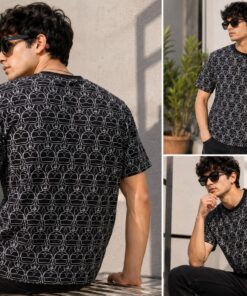 Men's Luxury Monogram Print Black Crew Neck T-Shirt – Karl Lagerfeld Inspired