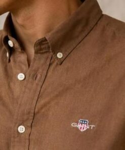 Alternative view of GANT Premium Brown Oxford Cotton Shirt for Men | Full Sleeve Casual Formal Shirt
