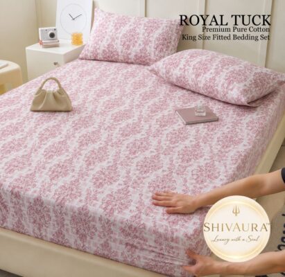 Royal Tuck 300TC King Size Fitted Bedding Set by Shivaura