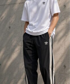 Alternative view of Adidas Originals Men's Classic Three-Stripes Track Pants – Black & White