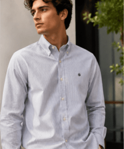Alternative view of Premium Brooks Brothers Blue Stripe Cotton Shirt for Men – Full Sleeve Smart Casual (M–XXL)