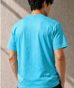 Alternative view of New Balance Men's Cyan Blue Embossed Logo Cotton Crew-Neck T-Shirt
