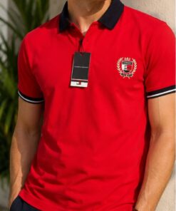 Alternative view of Tommy Hilfiger Men's Red Slim Fit Cotton Matty Polo T-Shirt