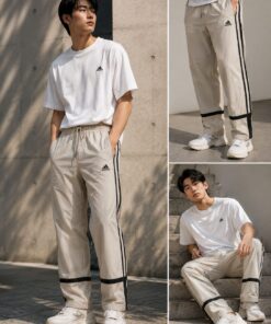 Adidas Men's Premium Utility Cargo Track Pants – Beige & Black