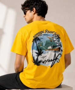 Alternative view of Amiri Men's Premium Yellow Graphic Print Crew Neck T-Shirt